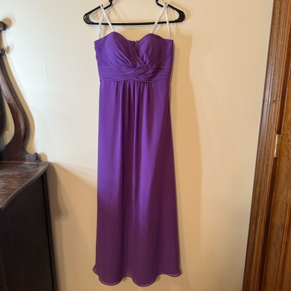 Pretty Maids Purple Ruched Bustier Maxi Dress